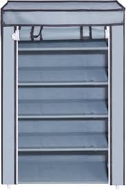 Plastic Pipe 6 Layer Shoe Rack Cover Grey