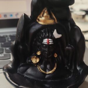 Black Adiyogi Poly Resin Backflow Incense Holder