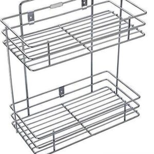 Kitchen Rack Steel Double Layer Wall Mounted Kitchen Rack Kitchen Accessories Organizer Stainless Steel Wall Shelf