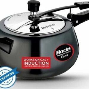 Hocks Black Curve 6Point5 L Inner Lid Induction Bottom Pressure Cooker Hard Anodized