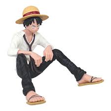 White Monkey Dluffy Anime Action Figure For Car Dashboard Action Figurine Sitting Character Home Decor