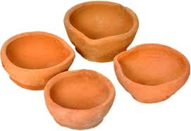 Mitti Diya Brown Color 4 Pcs Pack Of 159