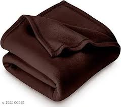 Satin Fleece Blanket For Single Brown
