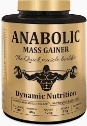 Dynamic Nutrition Anabolic High Calories 1340 6 Point 6Lbs Strawberry Weight Gainers Mass Gainers 3Kg Strawberry