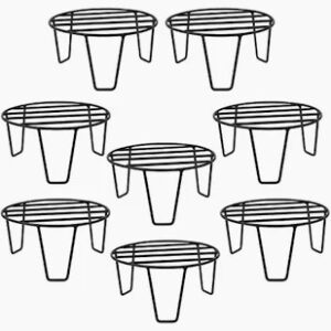 Nayra Black Color Strong Legs Metal Flower Stand Planter Indoor Outdoor Set Of 6