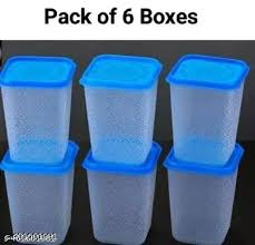 Kitchen Storage Boxes Set Of 6 1000 Ml Storage Container Combo Sets Pack Of 6 Blue Kitchen And Kitchen Organizer