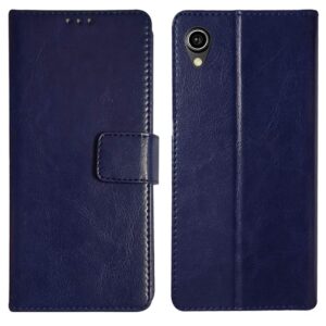 Leather Flip Cover For Vivo 1820 Blue Colour