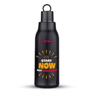 Trueware Atom 800 Insulated Inner Stainless Steel Water Bottle Black Colour 800 Ml