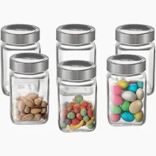 Fresh Glass Storage Jar With See Through Lid 1000Ml Set Of 2