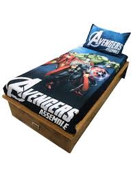 Marvel 1 Nos Bedsheet 1 Nos Pillow Cover Black Colour