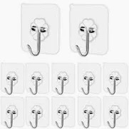 Self Adhesive Hooks Sticky Hook Non Slip Pack Of 12