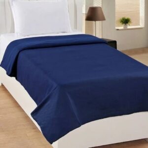 Satin Fleece Blanket For Single Bed Blue Colour