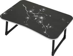 Laptop Table Black Colour White Design