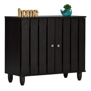Deckup Minang 2 Door Engineered Wood Shoe Rack Dark Wenge Color