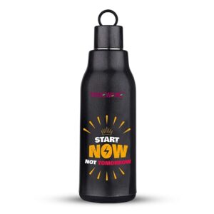Trueware Atom 800 Insulated Inner Water Bottle 800 Ml Stainless Steel Finish Black