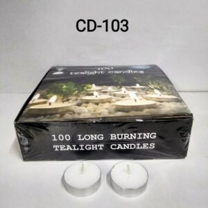 White Round Cd 103 Long Burning Tealight Candles 100 Pcs