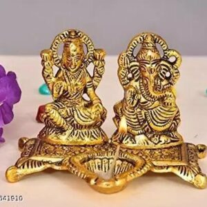 Brass Lakshmi Ganesh Diya Idol For Home Temple Decor