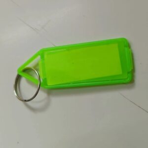 Green Colour Rectangular Plain Acrylic Keychain Pack Of 9