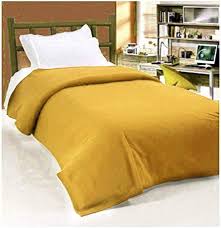 Satin Fleece Blanket For Single Bed Yellow Colour