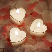 White Heart Candles Heart Shaped 3 Pcs