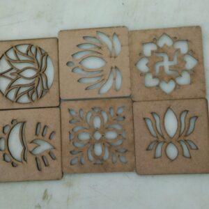 Wooden Rangoli Stencils Set For Diwali Decoration 8 Pcs