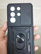 Back Cover Case For Iqoo Z10X 5G Vivo T4X 5G Sliding Camera Cover Kickstand Color Black