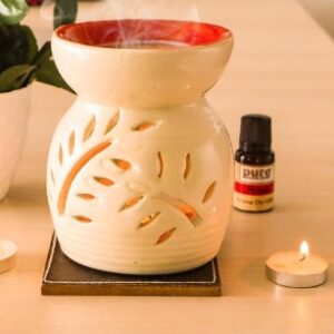 2 Plus Pure Aroma Burner Top Bowl Aroma Oil 4 Tea Light Candle Home Office 5 Inch Red Rose