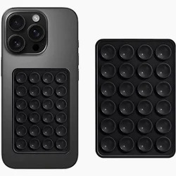 Silicone Suction Phone Case Adhesive Mount Hands Black