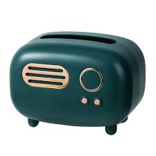 Retro Radio Tissue Box Holder Green Colour