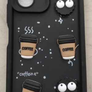 Vivo Y16 Black Cover Printed Coffee Cover