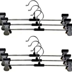 Steel Hangers Metal Adjustable Non Slip Clips 6Pcs