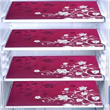 Maroon Color Printed Fridge Mat Set Of 4