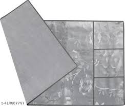 Silver Color Fridge Refrigerator Top Cover Flower Design Waterproof Pvc 6 Utility Pockets Size 21 X 38 Inch