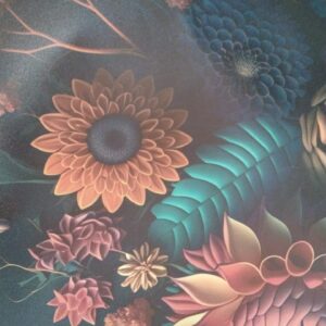 Blue Color Printed Fridge Mat Set Of 4