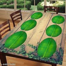 Green Banana Leaf Print Stylish Plastic Durable Lightweight Dining Place Mat Set Of 6 Pcs