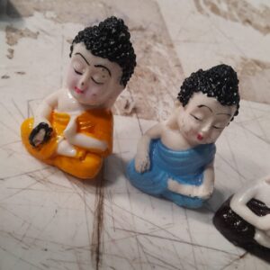 Buddha Idol Statue For Home Decor Marble Finish Baby Buddha Showpiece For Home Decor Set Of 3