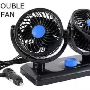 12V Dc Electric Dual Car Fan Black