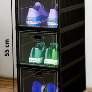Black 3 Tier Foldable Storage Rack For Shoe