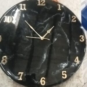 Black With Golden Blast Resin Large Wall Clock For Home