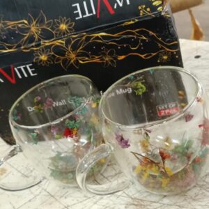 Double Wall Glass Coffee Mug Set Of 2