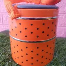 Orange Colour 2 Layer Lunch Box 2 Containers