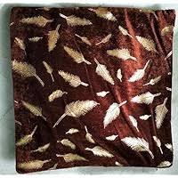 Velvet Cushion Cover With A Gold Feather Pattern Pack Of 5