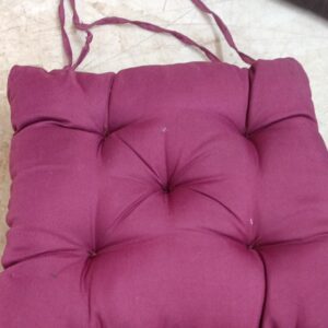 Cotton Shell Mix Fiber Filled Multipurpose Chair Cushion Pad With Ties 16X16 Colour Wine