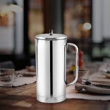 Starlinks Stainless Steel Plain Water Juice Jug Paanee Ka Jag 1600Ml 1Pcs Ht 19 Point 5Cm Width 10 Point 5Cm Wt 390Gm