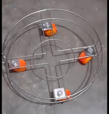 Amarrubal Gas Trolley Stand Drum Stand Steel Trolley Gas Cylinder Trolley Silver