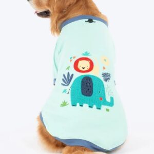 Huft Jungle Joy Printed TShirt For Dog Light Mint Green Size 4Xl