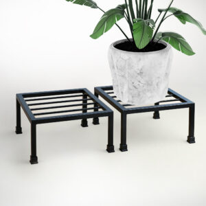 2 Pcs Square Metal Plant Stand For Home Decor Pack Of 2