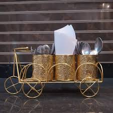 Metal Kitchen Cutlery Holder Spoon And Tissue Holder For Dining Table