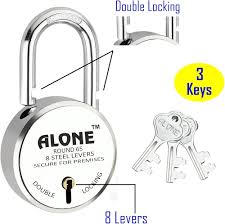 Alone Round Stainless Steel Padlock With 3 Key
