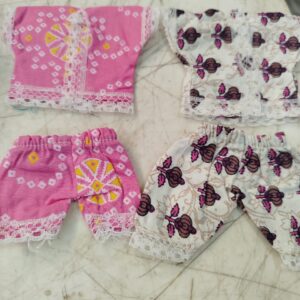 Pink And White Colour Laddu Gopal Dress Set Size 2 Pack Of 2